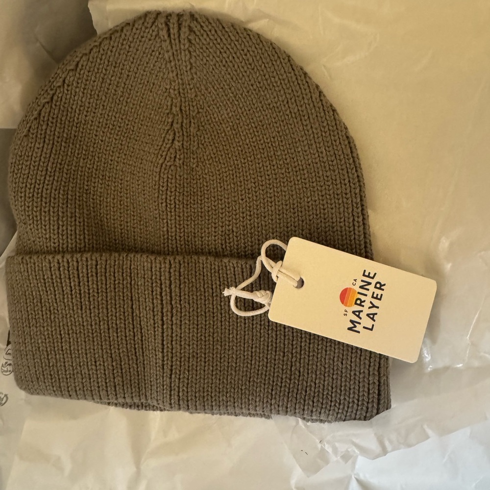 Marine Layer UNISEX beanie Vetier green olive  fisherman cotton one size